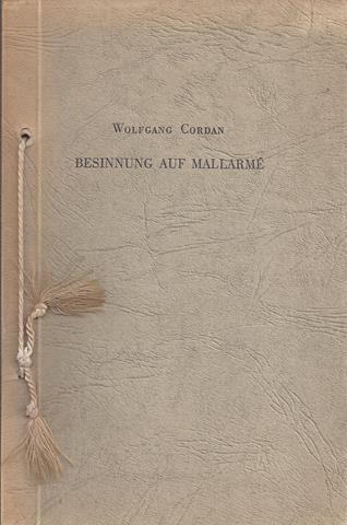 CORDAN, WOLFGANG/ PS. VAN H.HORN - Besinnung Auf Mallarm