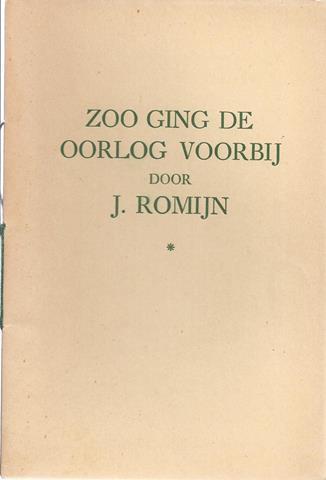 ROMIJN, J. - Zoo Ging de Oorlog Voorbij