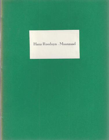 ROODUYN, HANS - Maanzaad, Tien Lethargische Gedichten
