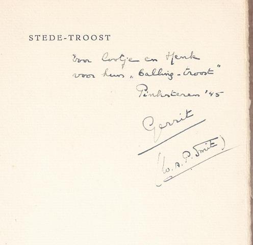 MAZE, W.VAN DE/ PS. VAN W.A.P.SMIT - Stede-Troost