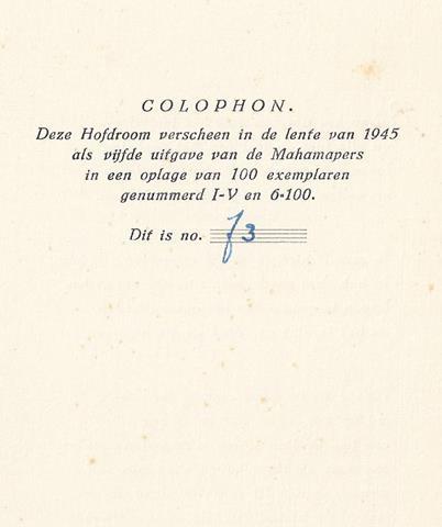 VROLIJK, MAARTEN - Hofdroom