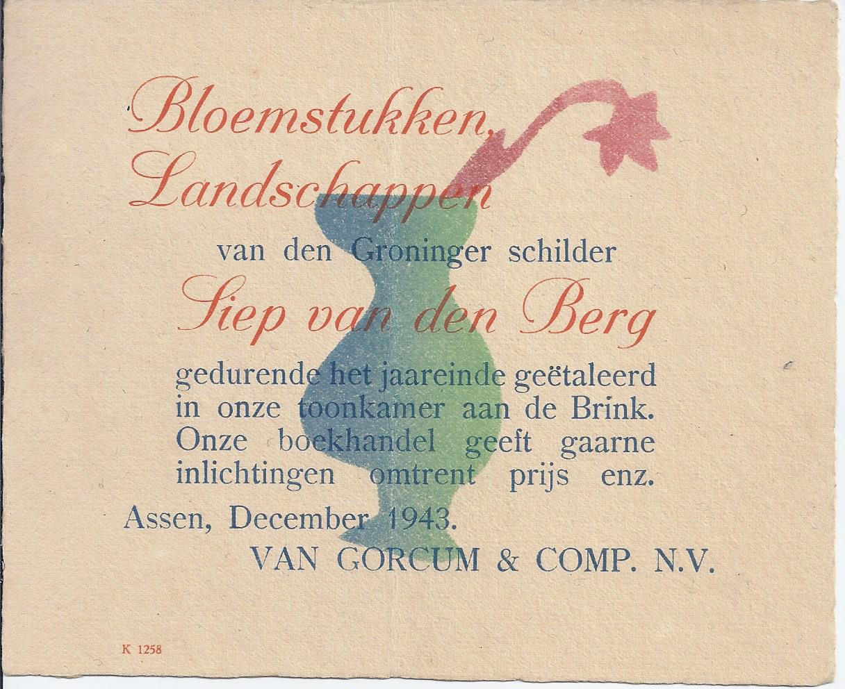 WERKMAN, H.N. VOOR SIEP VAN DEN BERG - Bloemstukken, Landschappen