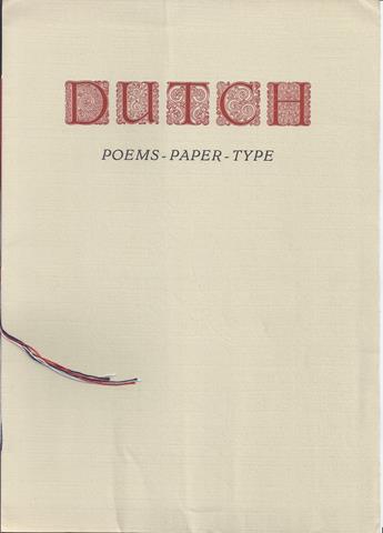 ACHTERBERG, GERRIT - Dutch Poems-Paper-Type