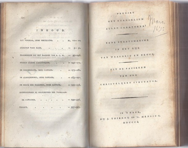 ALPHEN, HIERONIJMUS VAN (1746-1803) - Mengelingen in Proze En Pozy En (Tweede Deel) Predikt Het Evangelium Allen Creaturen!