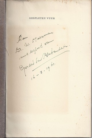 BRABANDER, GERARD DEN; PS. VAN J.G.JOFRIET (1900-1968) - Gespleten Vuur, Verzen