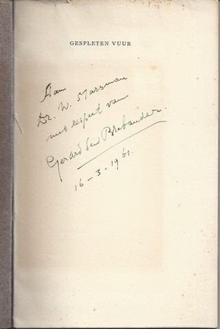 BRABANDER, GERARD DEN; PS. VAN J.G.JOFRIET (1900-1968) - Gespleten Vuur, Verzen