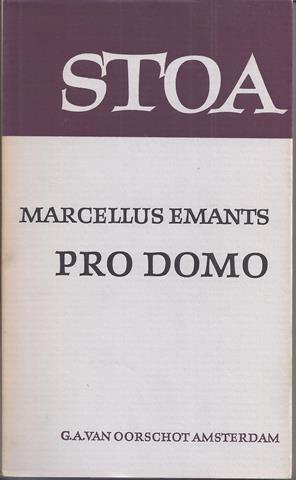 EMANTS, MARCELLUS - Pro Domo, Essay