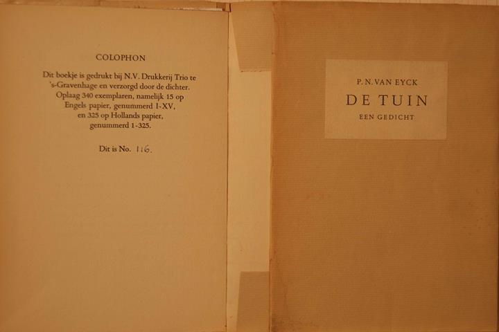 EYCK, P.N.VAN - De Tuin