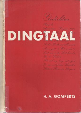 GOMPERTS, H.A. - Dingtaal, Gedichten
