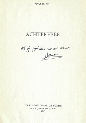 HAZEU, WIM (1940) - Achterebbe