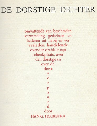HOEKSTRA, HAN G. (VERZ.) (1906-1988) - De Dorstige Dichter