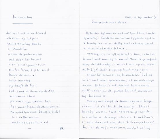 HOUWINK, ROEL (1899-1987) - Brief Van Roel Houwink Aan Hans Roest