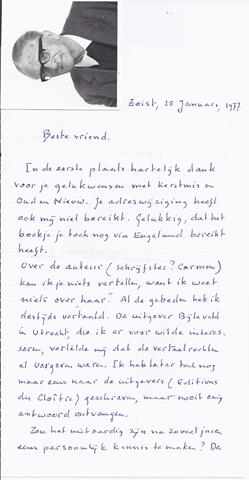 HOUWINK, ROEL (1899-1987) - Brief Van Roel Houwink Aan Hans Roest En Foto Van Houwink