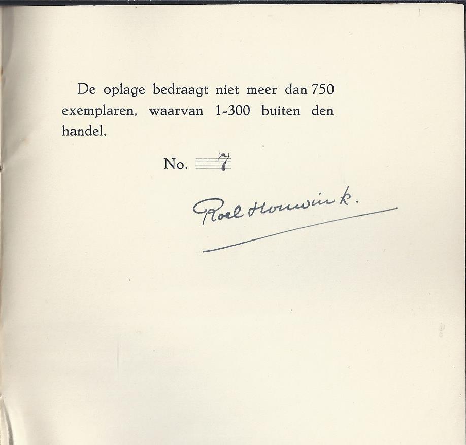 HOUWINK, ROEL - Novellen (1920-'22)