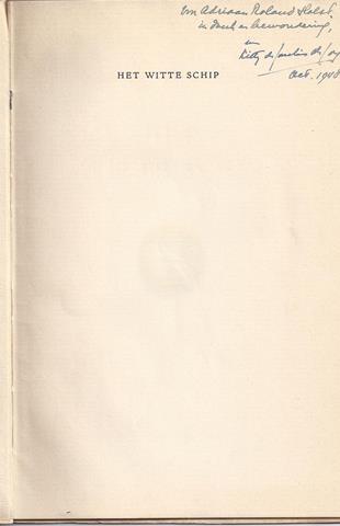 JOSSELIN DE JONG, K.H.R.DE (1903-1991) - Het Witte Schip