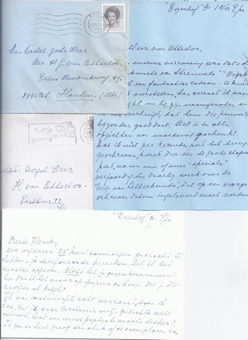 JOSSELIN DE JONG, K.H.R.DE - Handgeschreven Brieven (4) Aan Henk Van Otterloo, (Van de Green Escape Press)