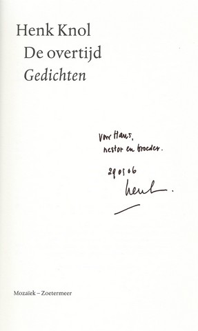 KNOL, HENK (1955-...) - De Overtijd, Gedichten