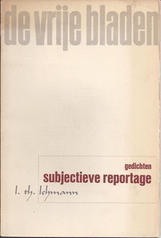LEHMANN, L.TH. - Subjectieve Reportage, Gedichten