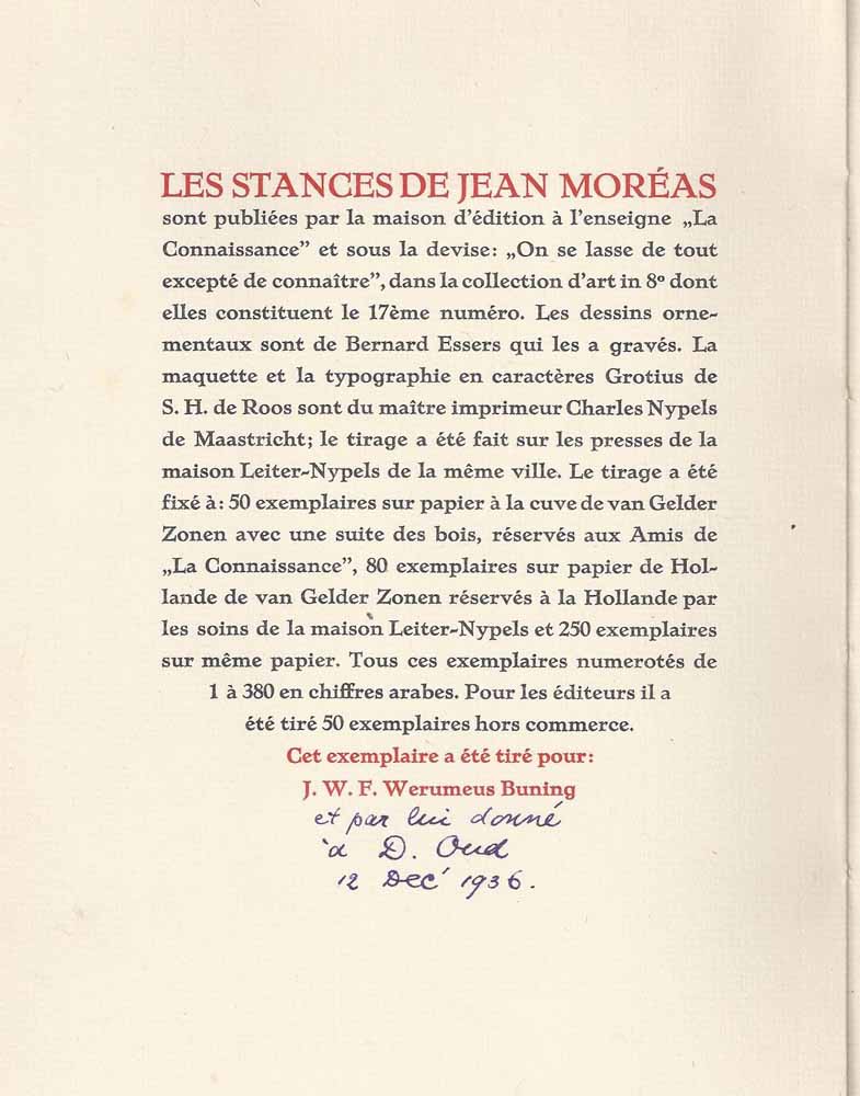 MORAS, JEAN - Les Stances