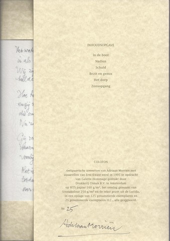 MORRIN, ADRIAAN (1912-2002) - Antiquarische Sonnetten