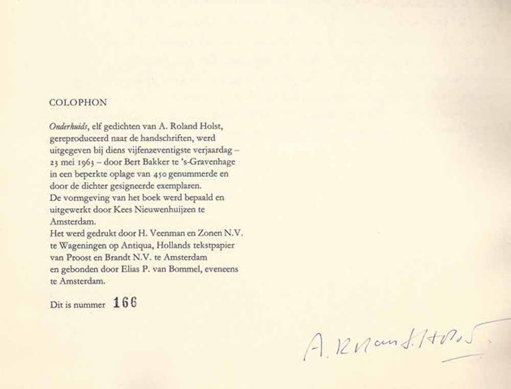 ROLAND HOLST, A. - Onderhuids