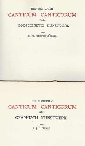 SALOMO - Canticum Canticorum; (Hooglied); 3 Delen in Cassette