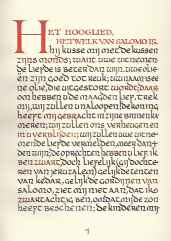 SALOMO, DICHTER EN G.J.HAALBOOM CALLIGRAAF - Het Hooglied Van Salomo