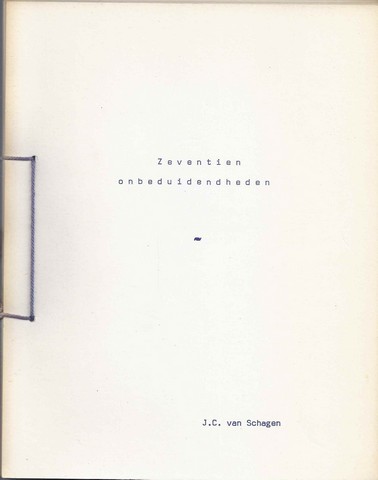 SCHAGEN, J.C. VAN - Zeventien Onbeduidendheden