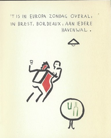 SLAUERHOFF, J. TEKST EN TINUS VAN DOORN ILLUSTRATIES EN UITGESCHREVEN TEKST - Afrikaansche Elegie (Uit Eldorado)