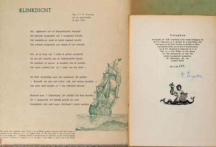 VRIESLAND, VICTOR E. VAN - Klinkdicht