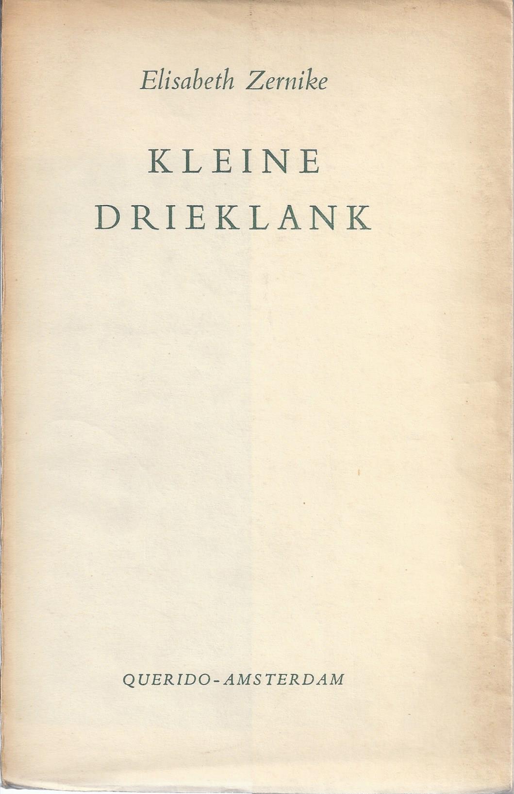 ZERNIKE, ELIZABETH 1891-1982) - Kleine Drieklank