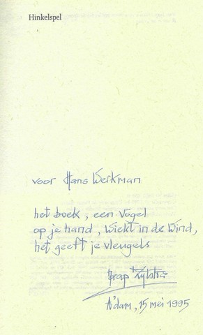 ZIJLSTRA, JAAP - Hinkelspel