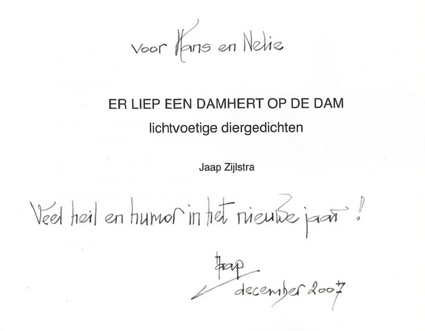 ZIJLSTRA, JAAP - Er Liep Een Damhert Op de Dam, Lichtvoetige Diergedichten
