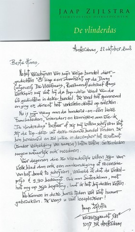 ZIJLSTRA, JAAP - De Vlinderdas, Lichtvoetige Diergedichten