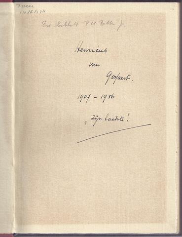 GRASWINCKEL, MR.DIRCK (VERT.)/ INLEIDING EN VERZORGING GEERTEN GOSSAERT - De Vierlingen Van Den Heer Van Pybrac