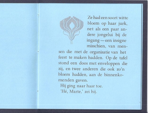AUGUSTIJN PERS DOOR TIM KRABB - Marte Met de Witte Bloem (of Witte Roos?)