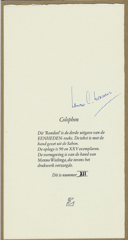 BOUWERS, LENZE L. - Rondeel