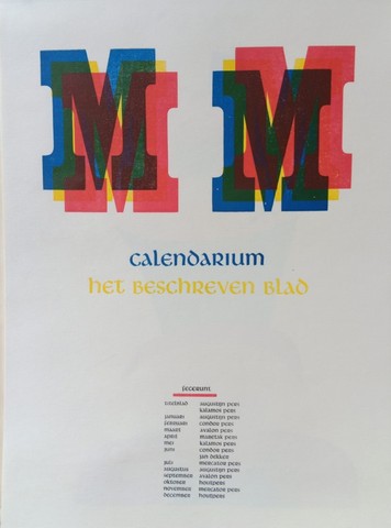 HET BESCHREVEN BLAD; INGELEID DOOR WIM VOGEL - Calendarium, Het Beschreven Blad