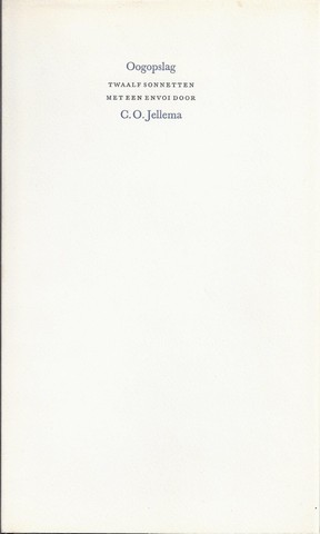 JELLEMA, C.O. - Oogopslag, Twaalf Sonnetten Met Een Envoi