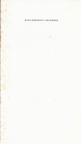 KOPPERMAANDAG; HANS BERGHUIS - December