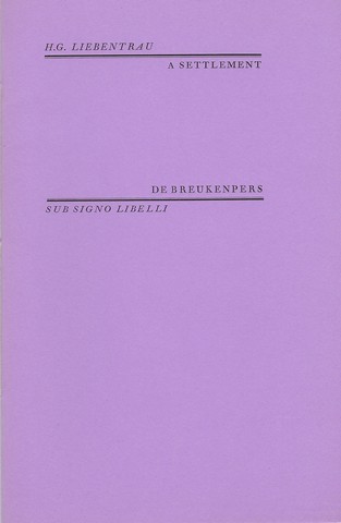 LIEBENTRAU, H.G. PS. VOOR PETER HERINGA (1945-1987) - A Settlement