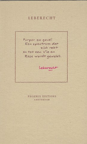 LEBERECHT= H.G.LIEBENTRAU, PS. VOOR PETER HERINGA (1945-1987) - A Phoenix Too Infrequent