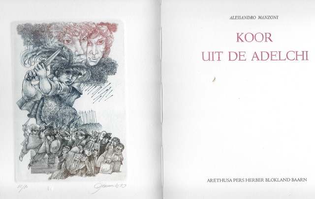 MANZONI, ALESSANDRO (1785-1873); VERTALING EN TOELICHTING DOOR FRANS VAN DOOREN - Koor Uit de Adelchi
