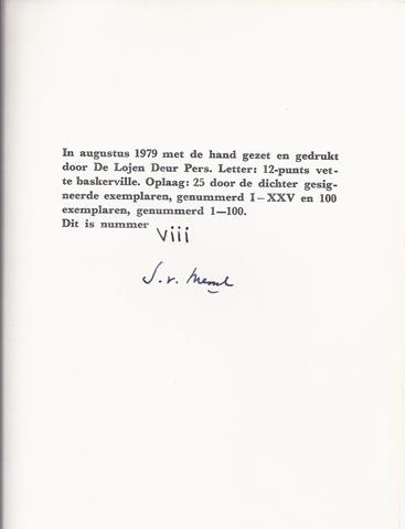 MESSEL, SAUL VAN (1912-1993) - Balans 5739 Drie Kwatrijnen