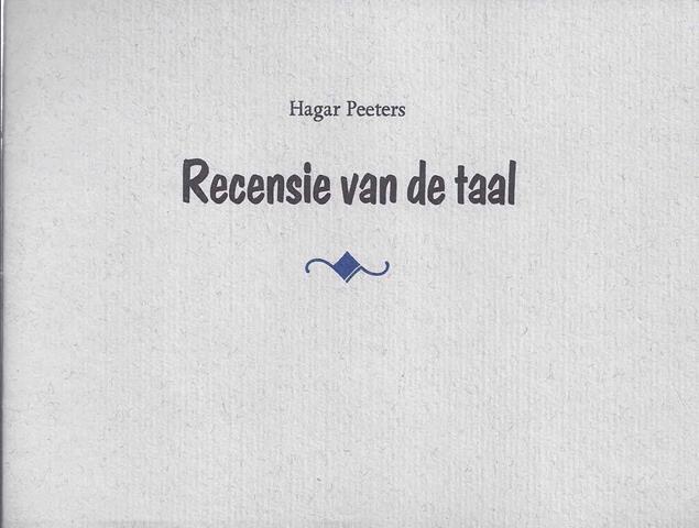 PETERS, HAGAR - Recentie Van de Taal