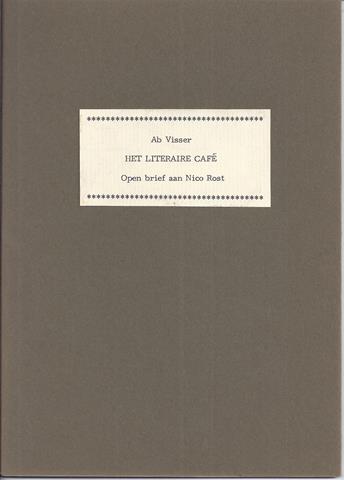 SJAALMANPERS; AB VISSER (1913-1982) - Het Literaire Caf; Open Brief Aan Nico Rost