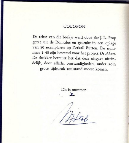 STOLS, A.A.J. (BROER VAN A.A.M.STOLS) - Een Debuut