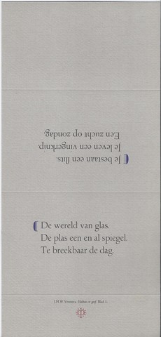 VEENSTRA, J.H.W. (LETTERKUNDIGE 1911-1992) - Haikoes Te Geef