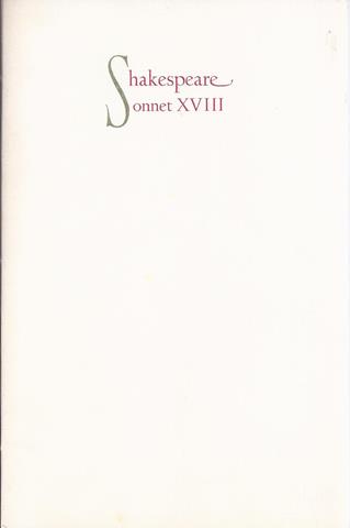 VOETEN, BERT VERTALING, SHAKESPEARE SCHRIJVER - Sonnet XVIII