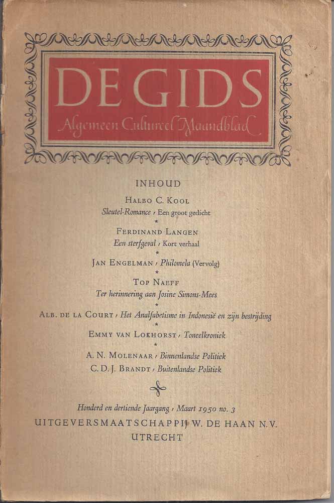 ROMIJN, JAAP EN E.J.DIJKSTERHUIS RED. - De Gids, Algemeen Cultureel Tijdschrift; Jrg. 113 No. 3, Maart